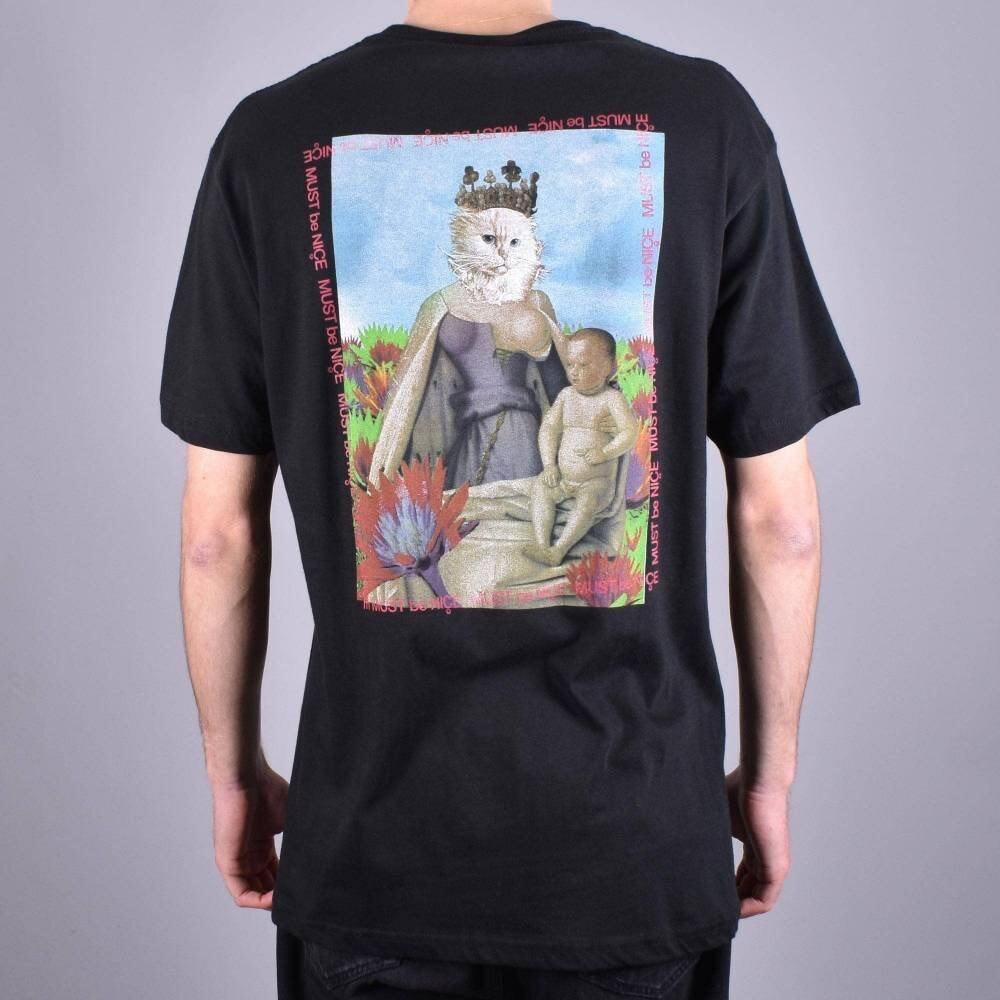 RIPNDIP Fouquet Madonna Black Pocket Tee Streetwear Cat Art Graphic Shirt~NEW